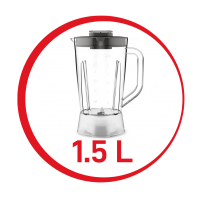 Moulinex Blendeo+, 450W, 1.5L, 2 Speeds plus Pulse, Grinder and Grater - LM2C31EG