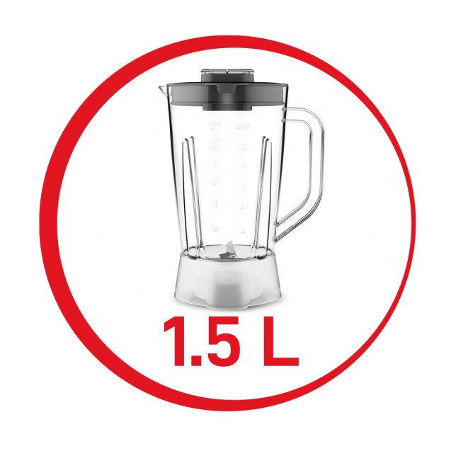 Moulinex Blendeo+, 450W, 1.5L, 2 Speeds plus Pulse, Grinder and Grater - LM2C31EG