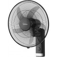 Midea Wall Fan18Inch FW45-25M-BK, Copper Motor, 75W, Reach to 1300 RPM, 5 Blades Durable ABS impact Resist, Whisper Quiet 6% Quieter, Tech Wind Air Boost Black