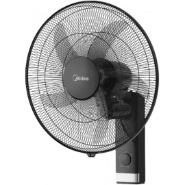 Midea Wall Fan18Inch FW45-25M-BK, Copper Motor, 75W, Reach to 1300 RPM, 5 Blades Durable ABS impact Resist, Whisper Quiet 6% Quieter, Tech Wind Air Boost Black