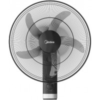 Midea Wall Fan18Inch FW45-25M-BK, Copper Motor, 75W, Reach to 1300 RPM, 5 Blades Durable ABS impact Resist, Whisper Quiet 6% Quieter, Tech Wind Air Boost Black