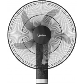 Midea Wall Fan18Inch FW45-25M-BK, Copper Motor, 75W, Reach to 1300 RPM, 5 Blades Durable ABS impact Resist, Whisper Quiet 6% Quieter, Tech Wind Air Boost Black