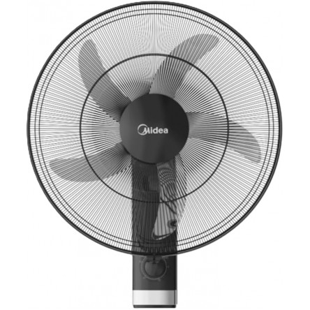 Midea Wall Fan18Inch FW45-25M-BK, Copper Motor, 75W, Reach to 1300 RPM, 5 Blades Durable ABS impact Resist, Whisper Quiet 6% Quieter, Tech Wind Air Boost Black