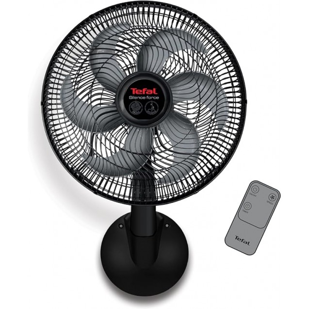 Tefal Silence Force Wall Fan with Remote Control, 16 Inch, 3 Speeds, Black - VG4151EE