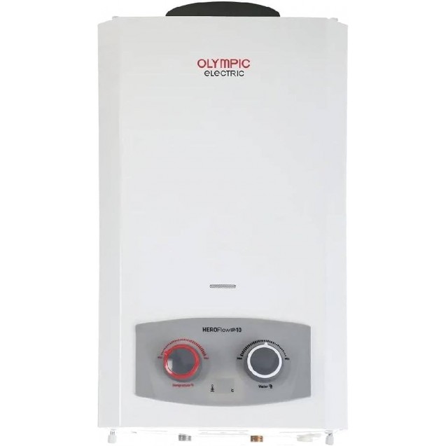 Olympic Water Heater Digital Gas, 10 Liters, With Adabter, natural gas, White