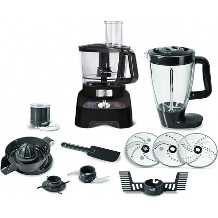 Moulinex Double Force Food Processor, 34 Functions, 1000 Watt, Black - FP824825