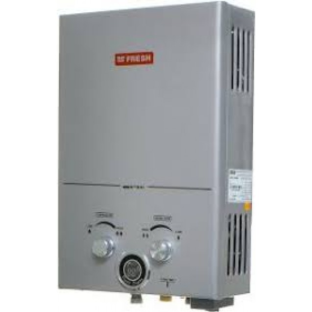 Fresh Gas Water Heater 6 liters With Adaptor - Silver