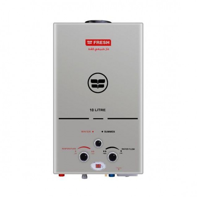 Fresh Gas Water Heater 10 Liter Digital Silver With Adapter Fresh Gas Water Heater 10 Liter Digital Silver With Adapter