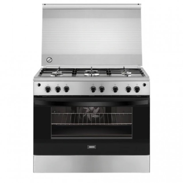 Zanussi GAS COOKER 5 BURNERS STEEL PLUS