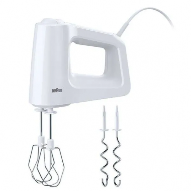 Braun MultiMix 3 Hand Mixer , 450 Watts , White - HM 3000 WH