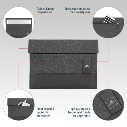 RIVACASE khaki melange Ultrabook sleeve 13.3