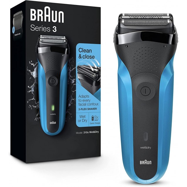 Braun electric razor for men, series 3 310s electric foil shaver, rechargeable, wet & dry