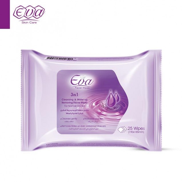 Cleansing  Facial Wipes With Glycerin For Normal/Dry Skin: 25 wipes per pack-