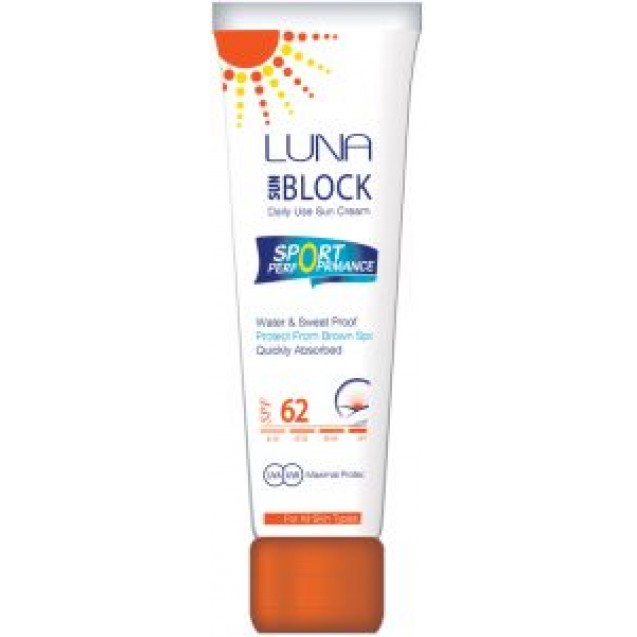 Luna Sun Block SPF 62 Cream, 130 ml
