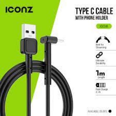 ICONZ Durable Type C Cable 1m with stand feature