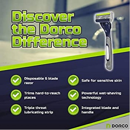 DORCO Razor Plus Black With Gel Strip (Bag 5 + 1)
