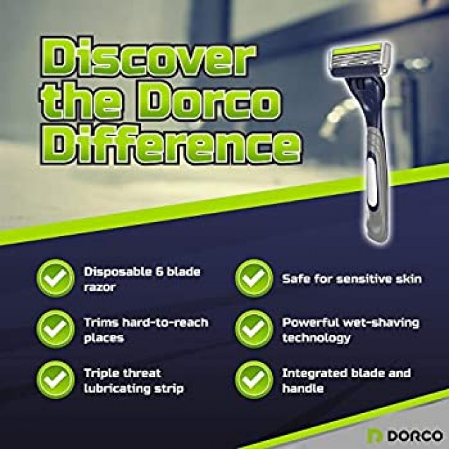 DORCO Razor Plus Black With Gel Strip (Bag 5 + 1)