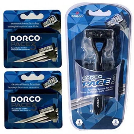 Dorco Shaver For Men Blue 3 Blades + 2 Refills
