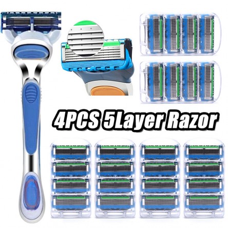 Dorco Shaving Spare Parts For Men Blue 3 Blades (Box Of 4 Refills)
