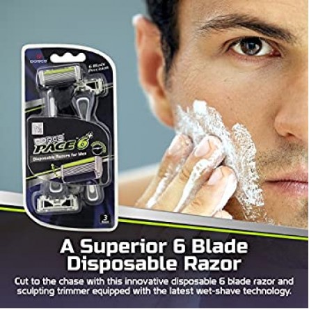 Dorco Men's Razor Black 6 Blades + 2 Refills