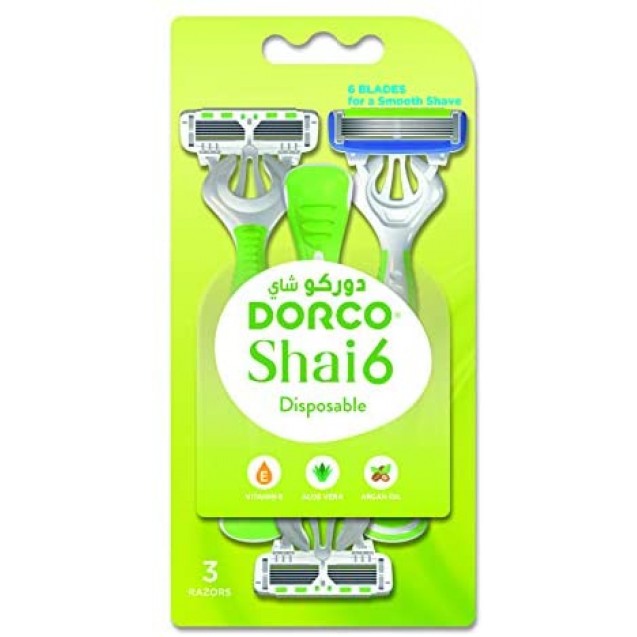 Dorco Razor for Women Lemon 6 Blades ( 3 Cards )