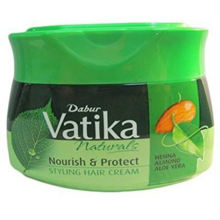 Vatika Hair Cream Moisturizes And Smoothes With Henna And Almond 210 gm (Green)