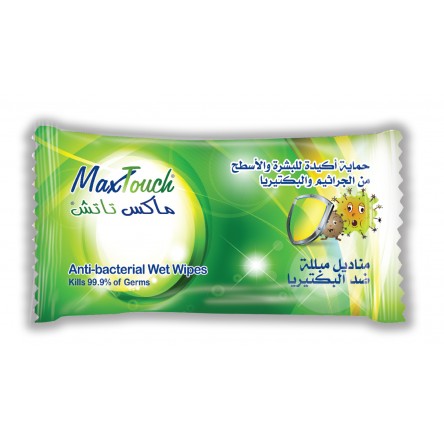 Max touch Anti-Bacterial Wet Wipes 15 Wipes