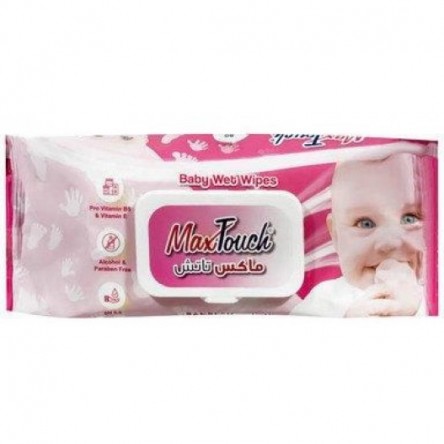 Max touch Baby wet wipes 120 wipes with plastic cap