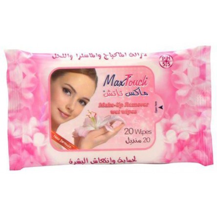 Max touch Make-up removal wipes 20 protection wipes