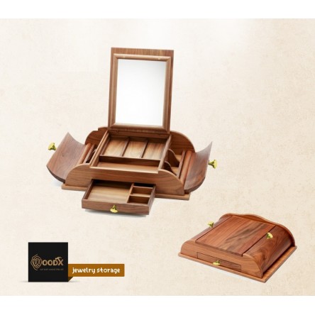 A fully made makeup, accessories and trinket storage box