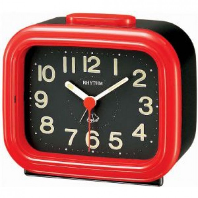 Rhythm  Basic Bell Alarm Clock, Red