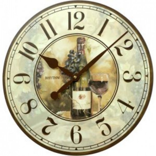 RHYTHM  Analog Wall Clock, Brown