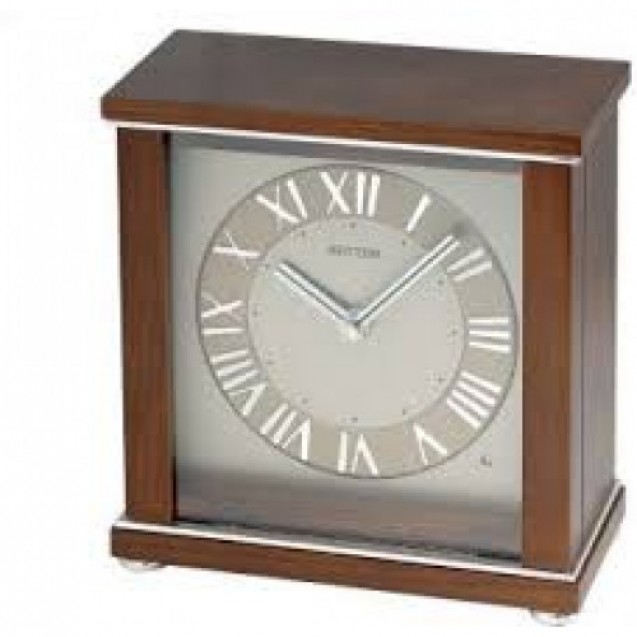 Rhythm  Wooden Table Analog Clock - Brown