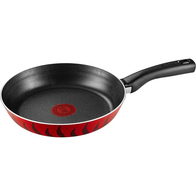 Tefal Tempo Flame Fry Pan, Size 24 cm, Red 