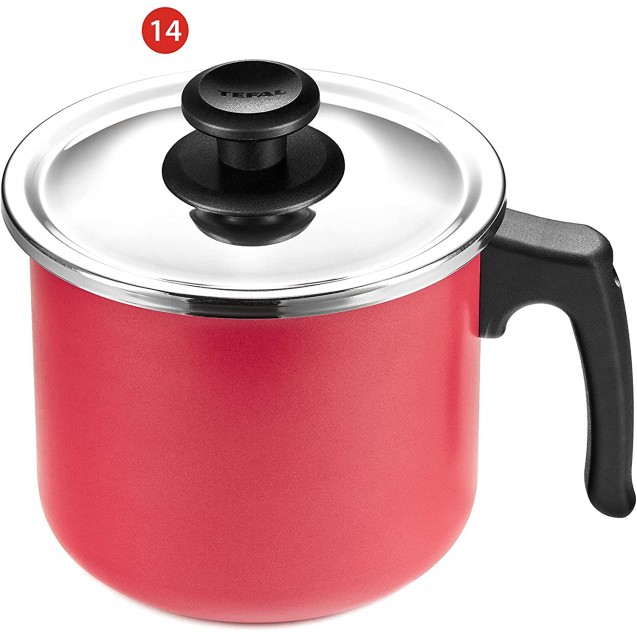 Tefal Minute Milk Pot With Handle, Size 14 cm, Red 