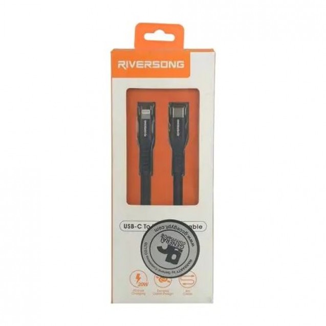 Riversong CL90 USB-C to Lightning cable, 1 meter - black