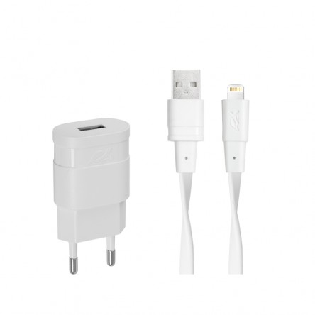 RIVACASE VA4115 WD2 EN wall charger (1 USB /1 A), with MFi Lightning cable