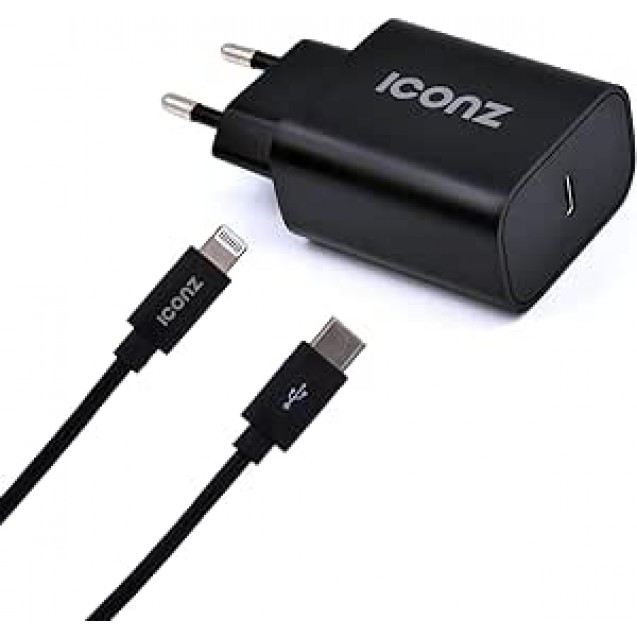 iconz Pd20w wall charger + mfi usb-c to lightning cable 1m