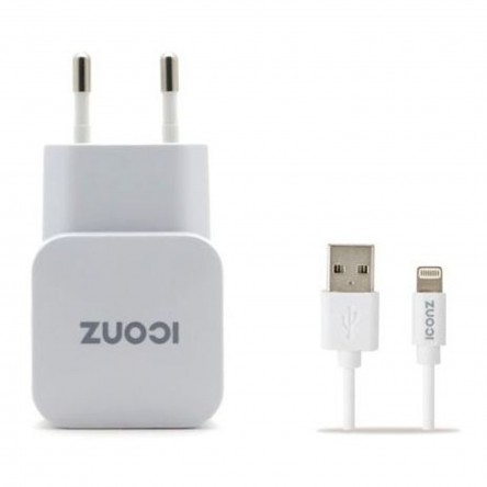 Iconz Wall Charger 1 output 2.4A + MFI Lightning Cable White