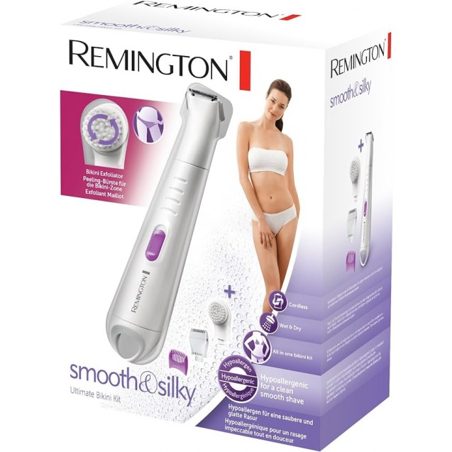Remington Ultimate Cordless Wet and Dry Bikini Kit for Women with Lady Shaver, Adjustable Detail Razor and Exfoliating Brush, WPG4035