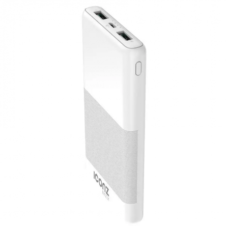 ICONZ Power Bank, 10000mAh, 2 Ports, White - XPB04W