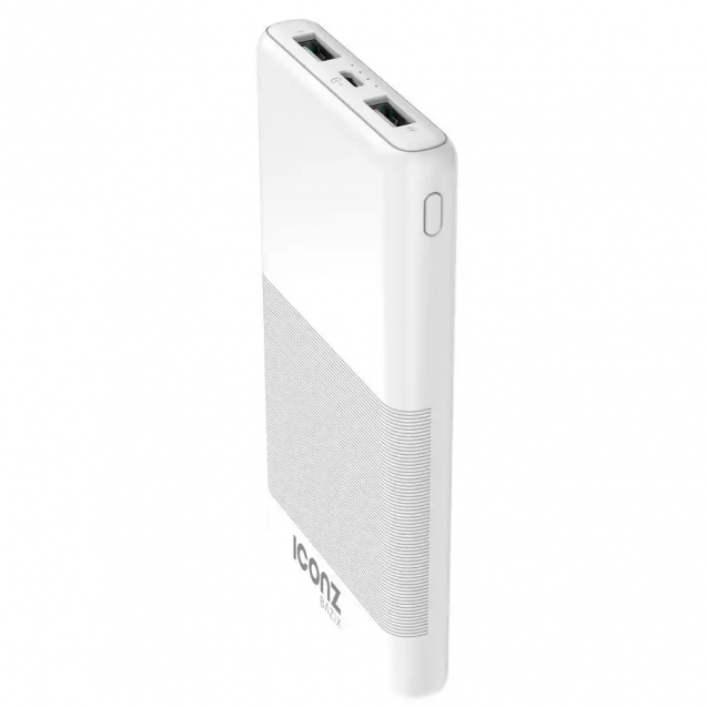 ICONZ Power Bank, 10000mAh, 2 Ports, White - XPB04W
