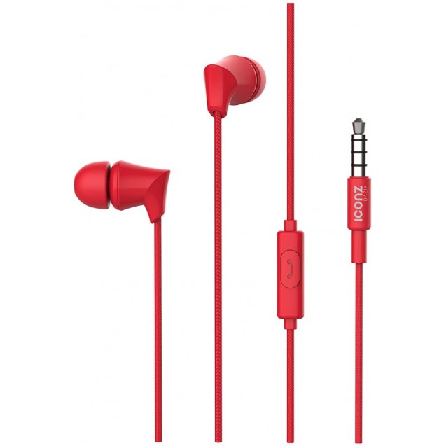  Iconz XIE05R Bazix Wired Earphone with Microphone - Red 