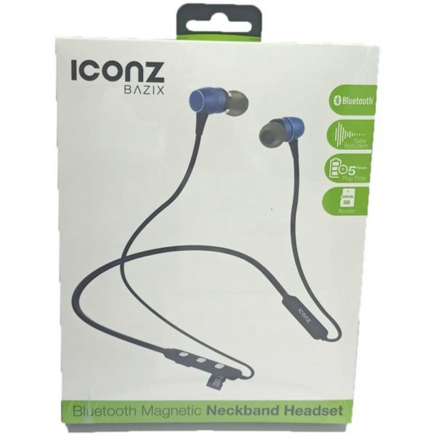 Iconz Wireless In Ear Bluetooth Magnetic Neckband Headset Blue Iconz Wireless In Ear Bluetooth Magnetic Neckband Headset Blue