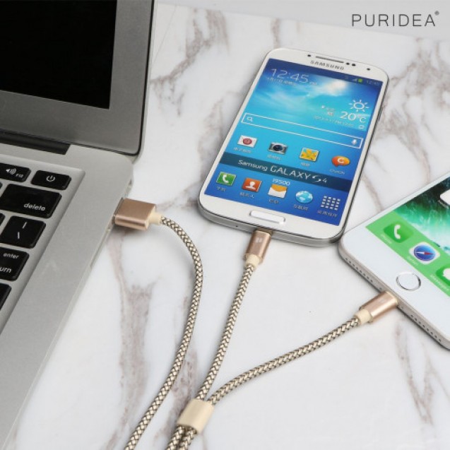 braided  2 IN 1 CABLE 1M