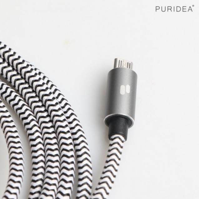 puridea Zebra woven Braid Micro USB Cable