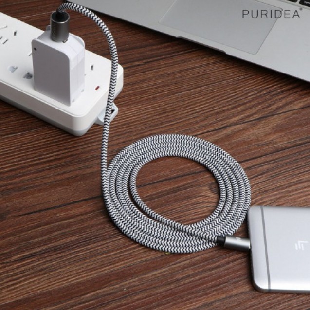 puridea Zebra woven Braid Micro USB Cable