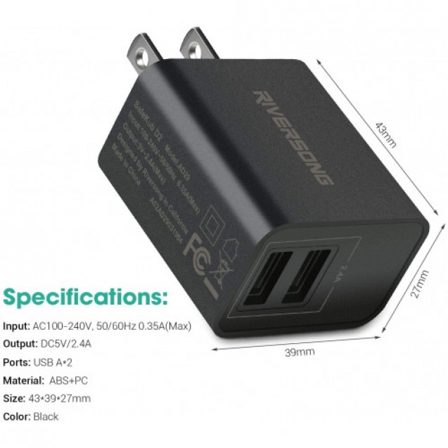  RIVERSONG USB Wall Charger