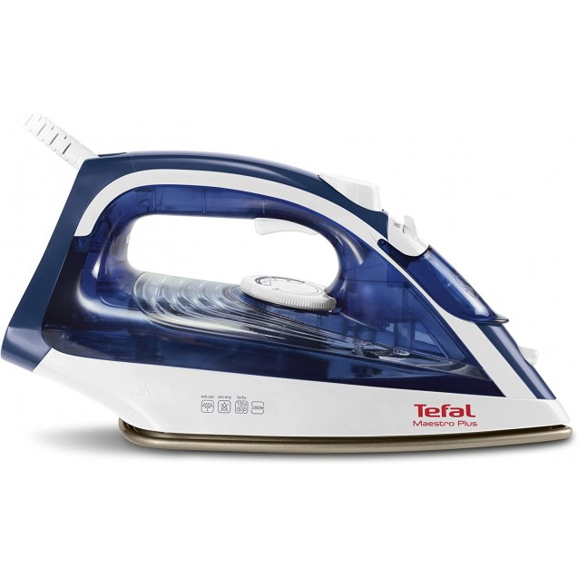 Tefal Maestro Plus Steam Iron, Ceramic Soleplate, 2300 W, White / Blue 