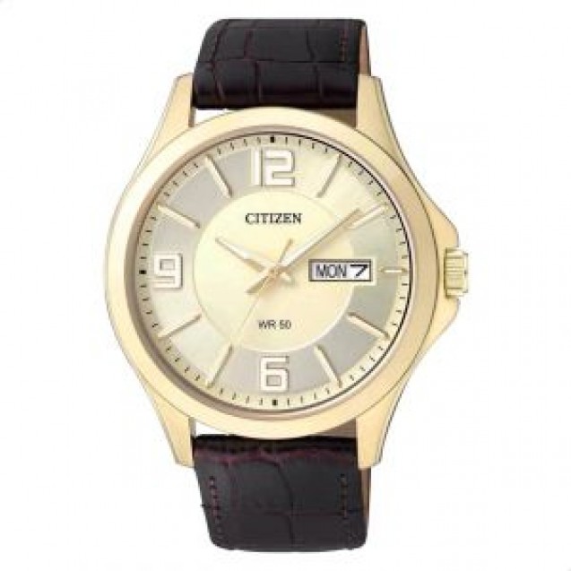 Citizen Men's  Gold Leather  Watch